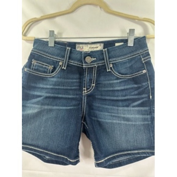 BKE Denim Shorts Womens Size 25 Harper Dark‎ Wash Embellished Pockets - Picture 9 of 9
